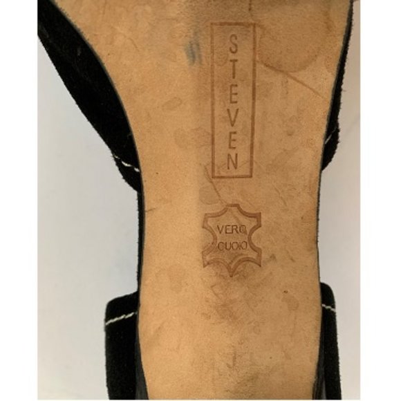 STEVEN By Steve Madden Black Suede Heels - Picture 6 of 6